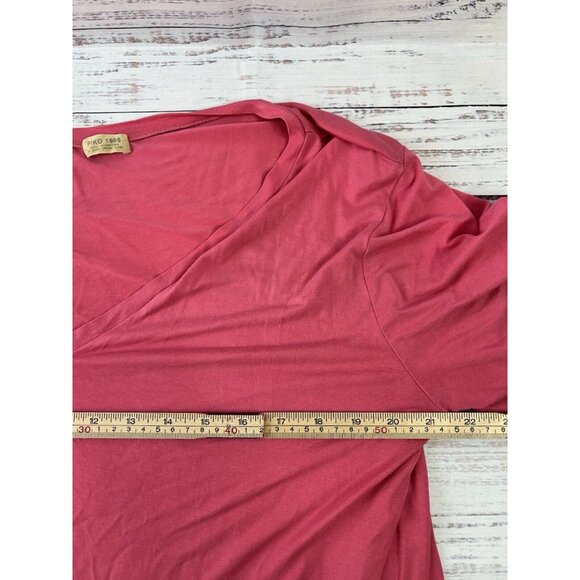 PIKO 1988 Tee Womens Red 2X Long Sleeve V-neck Pullover Bamboo Oversized - Picture 8 of 11